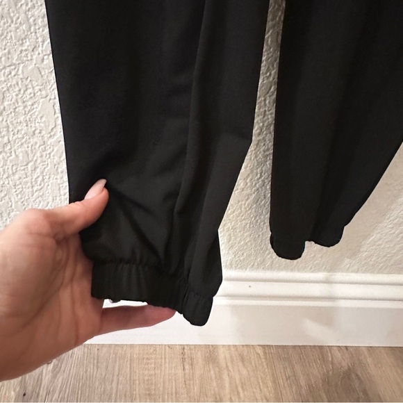 Brigette Brianna M Black Wrinkle-Free Jumpsuit Button-Down Elastic Waist Pockets - Picture 8 of 13